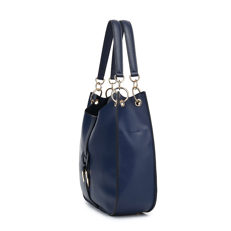 Double Handle Hobo with Ring Hardware Detail