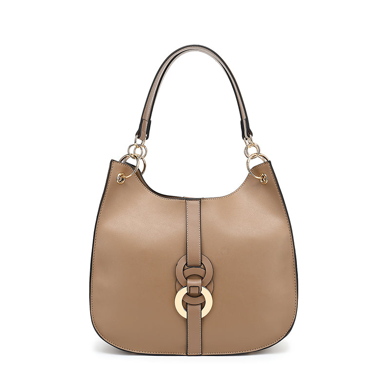 Double Handle Hobo with Ring Hardware Detail