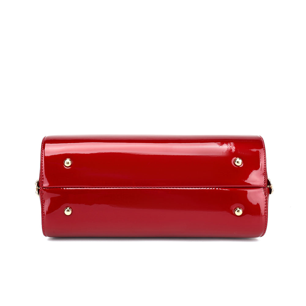 Frame Satchel with Rhinestones Patent Leather 3421