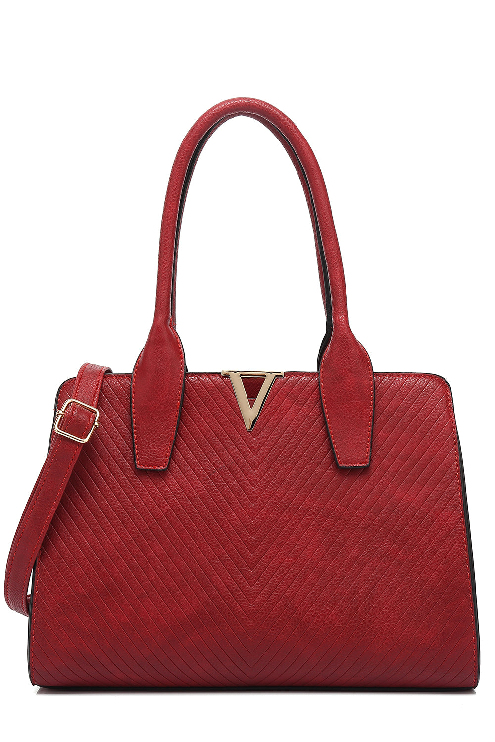 Structured Double Handle V Tote