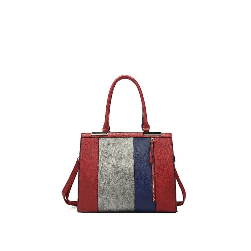 Structured Double Handle Multi-Color Tote