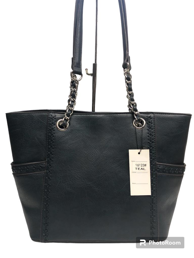 Double Handle Tote with Chain Handle