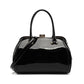 Patent Leather Double Handle Frame Satchel 1691R