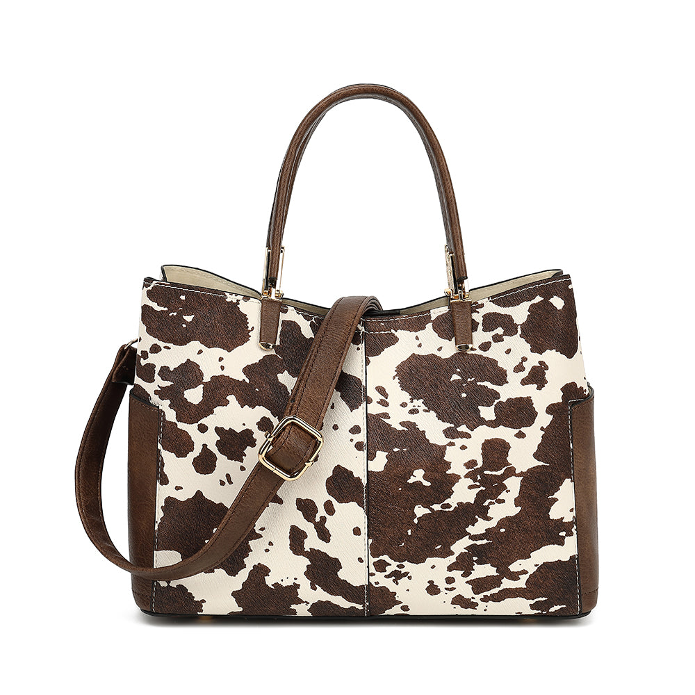 Triple Compartment Satchel with Crossbody Strap 1894