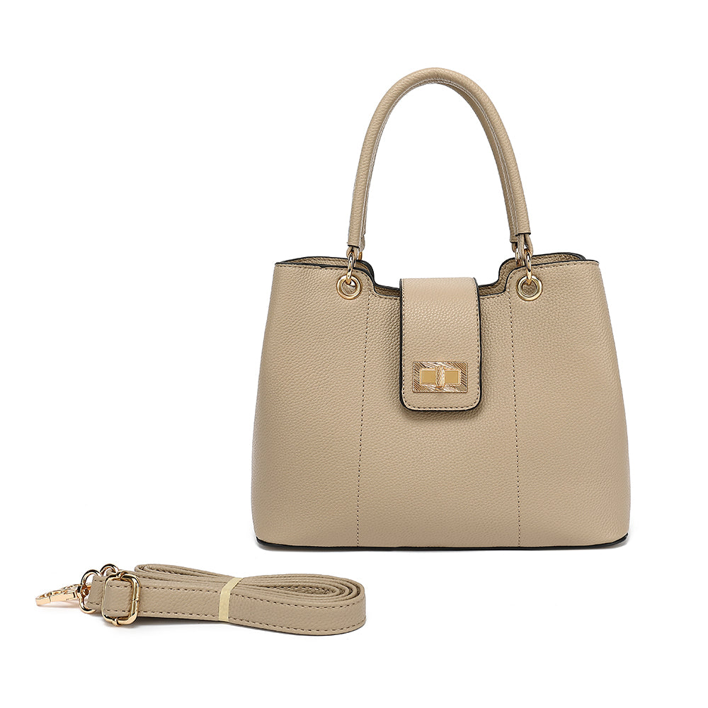 Triple Compartment Satchel with Crossbody Strap 1894H