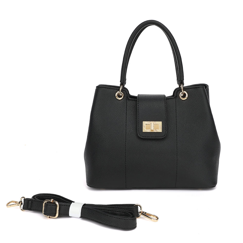 Triple Compartment Satchel with Crossbody Strap 1894H