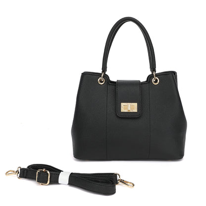 Triple Compartment Satchel with Crossbody Strap 1894H