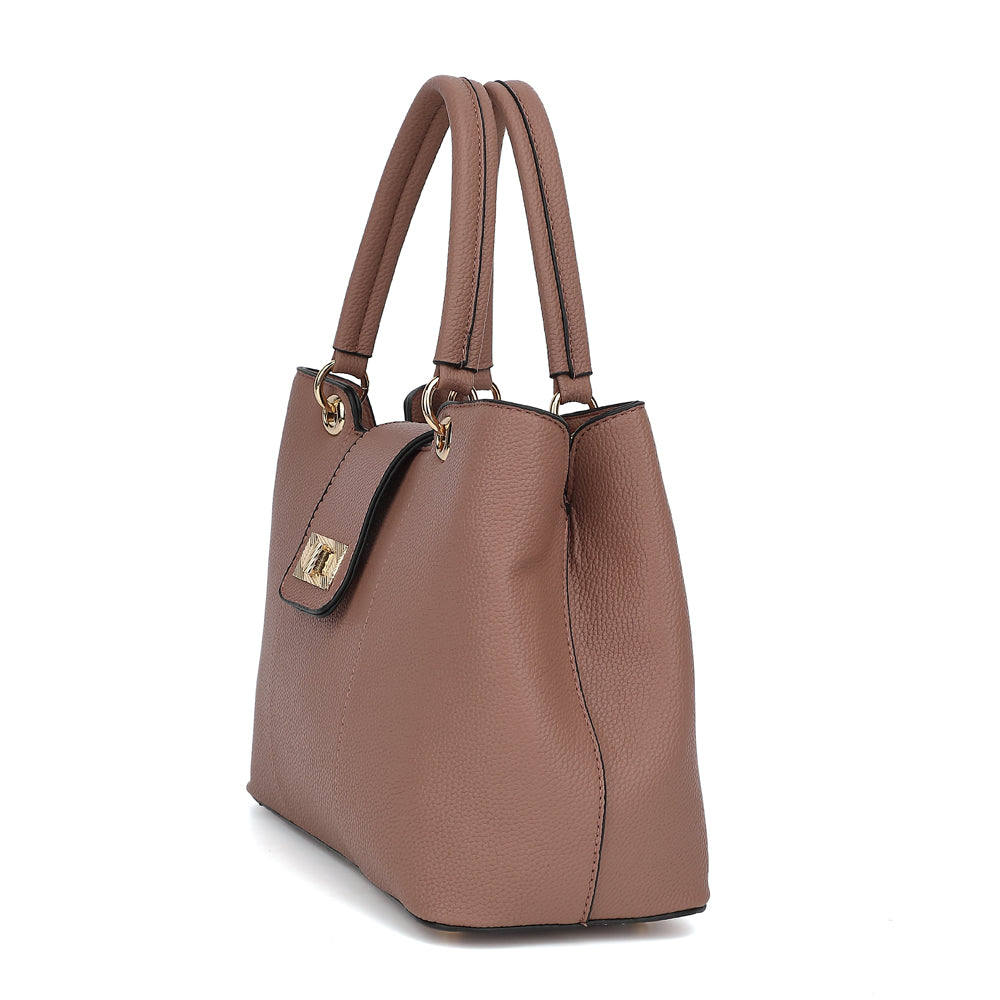 Triple Compartment Satchel with Crossbody Strap 1894H