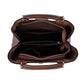 Triple Compartment Satchel with Crossbody Strap 1894H