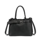 Belted Triple Compartment Satchel with Detachable Crossbody Strap 1894L