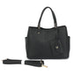 Triple Compartment Satchel with Crossbody Strap 1894N