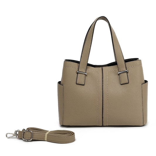 Triple Compartment Satchel with Crossbody Strap 1894O
