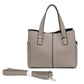 Triple Compartment Satchel with Crossbody Strap 1894O