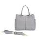 Triple Compartment Satchel with Crossbody Strap