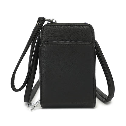 Triple Zip Around Organizer Wristlet with Shoulder Strap