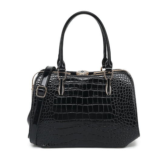 Croco Patent Leather Frame Satchel 2315