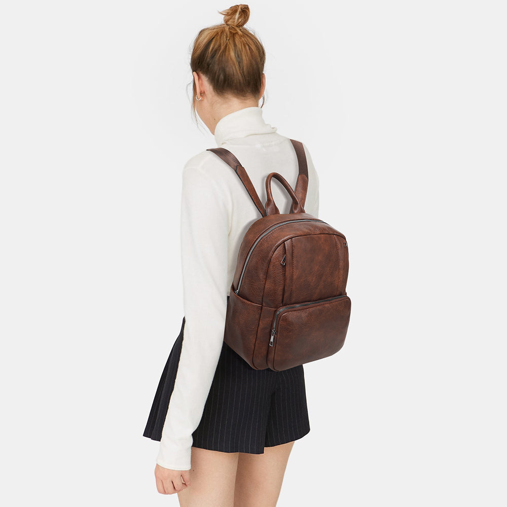 Large Backpack With Front And Side Pockets