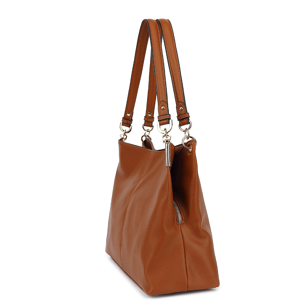 TRIPLE COMPARTMENT DOUBLE HANDLE TOTE