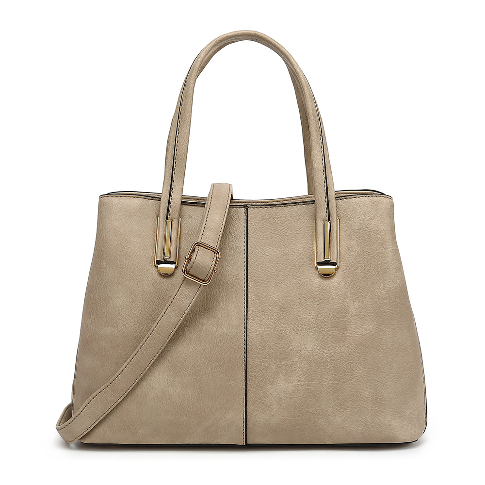 MULTI COMPARTMENT SATCHEL WITH DETACHABLE SHOULDER STRAP 23654A