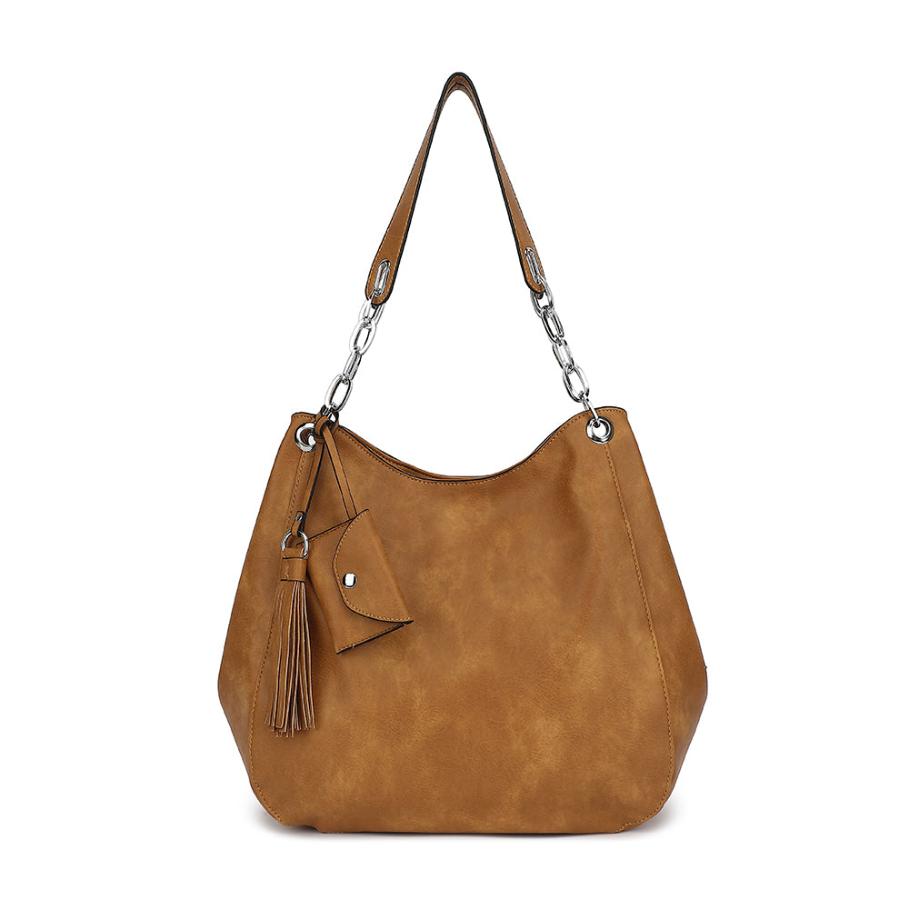 Large Slouchy Hobo With Chain Link Detail And Hangoff