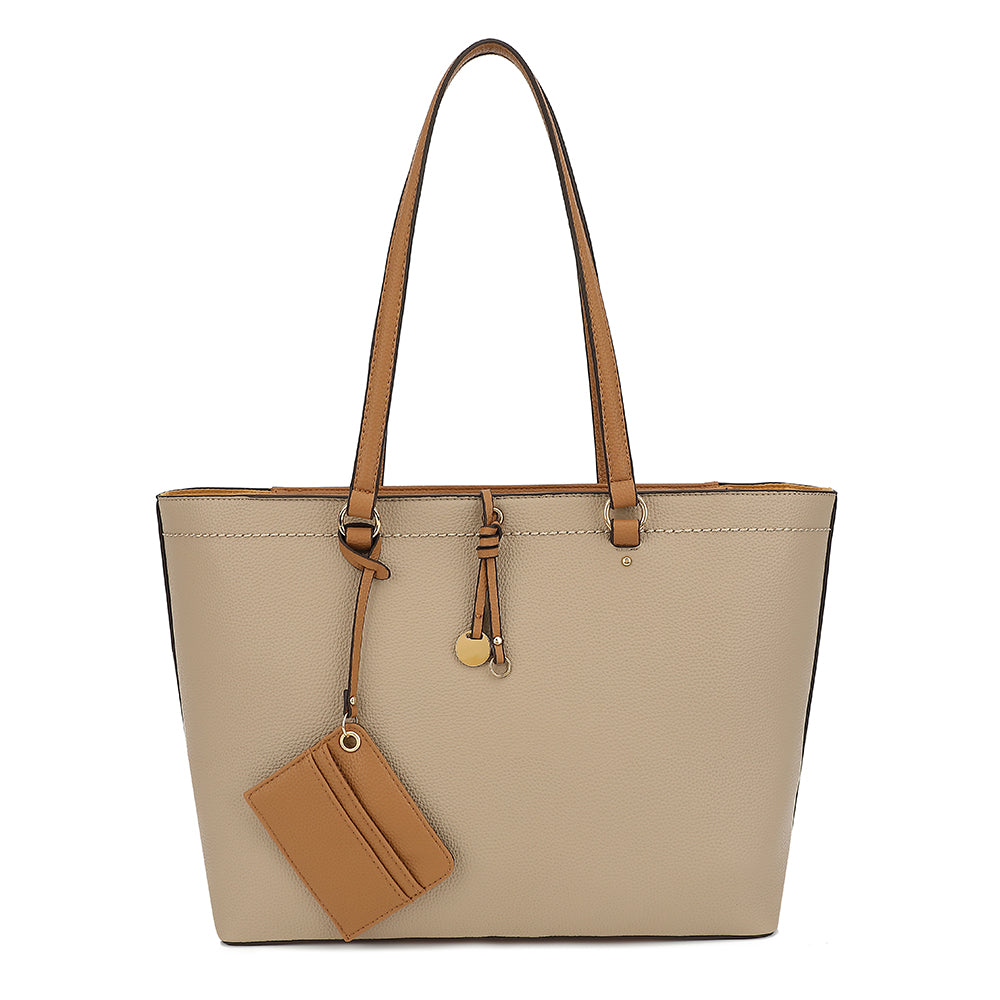 COLORBLK TOTE WITH HANGOFF 25100