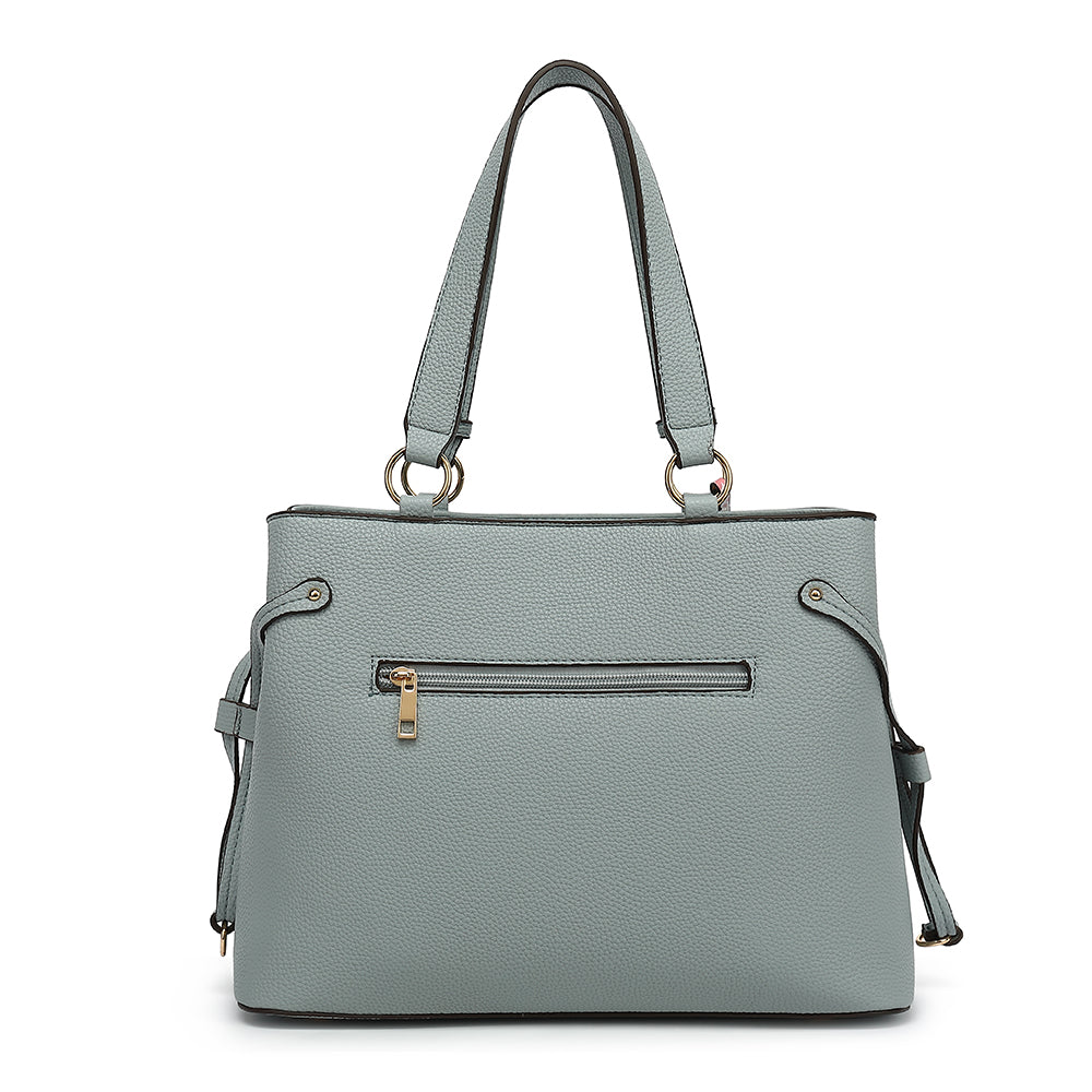 COLORBLK SATCHEL WITH HANGOFF AND CHARMS 25145