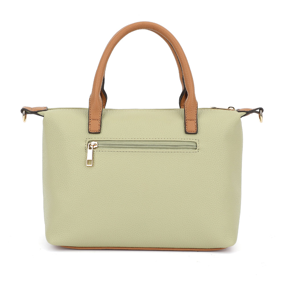 DBL HANDLE MID SIZE SATCHEL TWO TONE WITH CB STRAP 25160