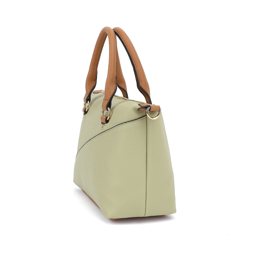 DBL HANDLE MID SIZE SATCHEL TWO TONE WITH CB STRAP 25160