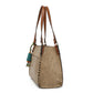 DOUBLE HANDLE WITH FRONT PKTS AND CHARM WITH CONTRAST TRIM 25171
