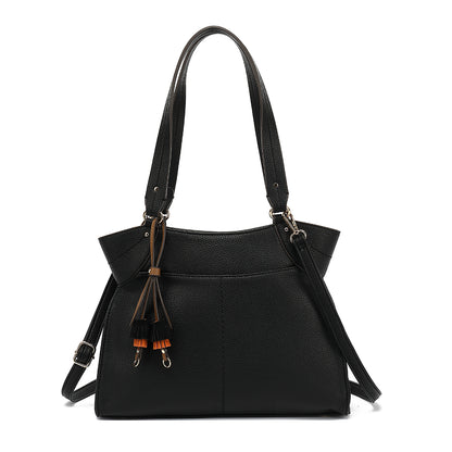 DOUBLE HANDLE N/S TOTE WITH FRONT PKTS AND CHARM 25220
