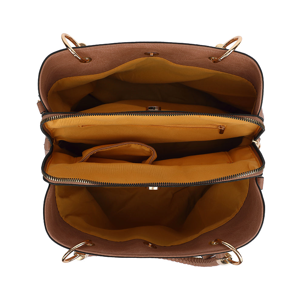 PU LEATHER SATCHEL W/ air pod case 2812C