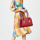 Frame Satchel with Rhinestones Patent Leather 3421