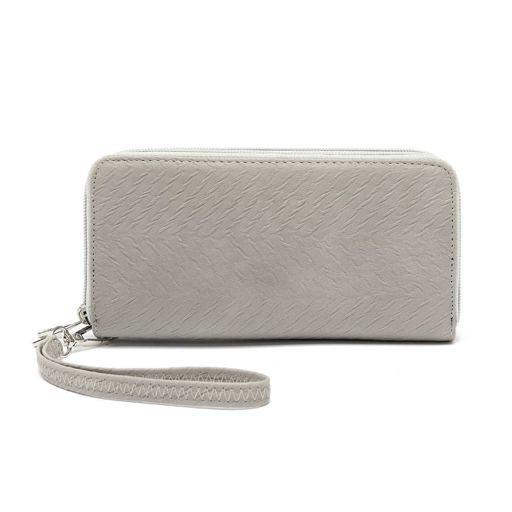 Double Zip Around Wallet  with Wristlet Strap