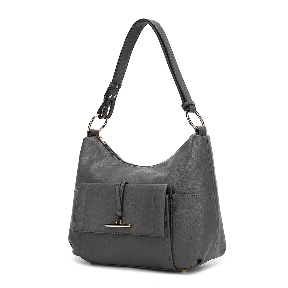 Double Top Zip Front Pocket Toggle Hardware Hobo