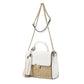Straw Top Handle Flap Crossbody with Tassels
