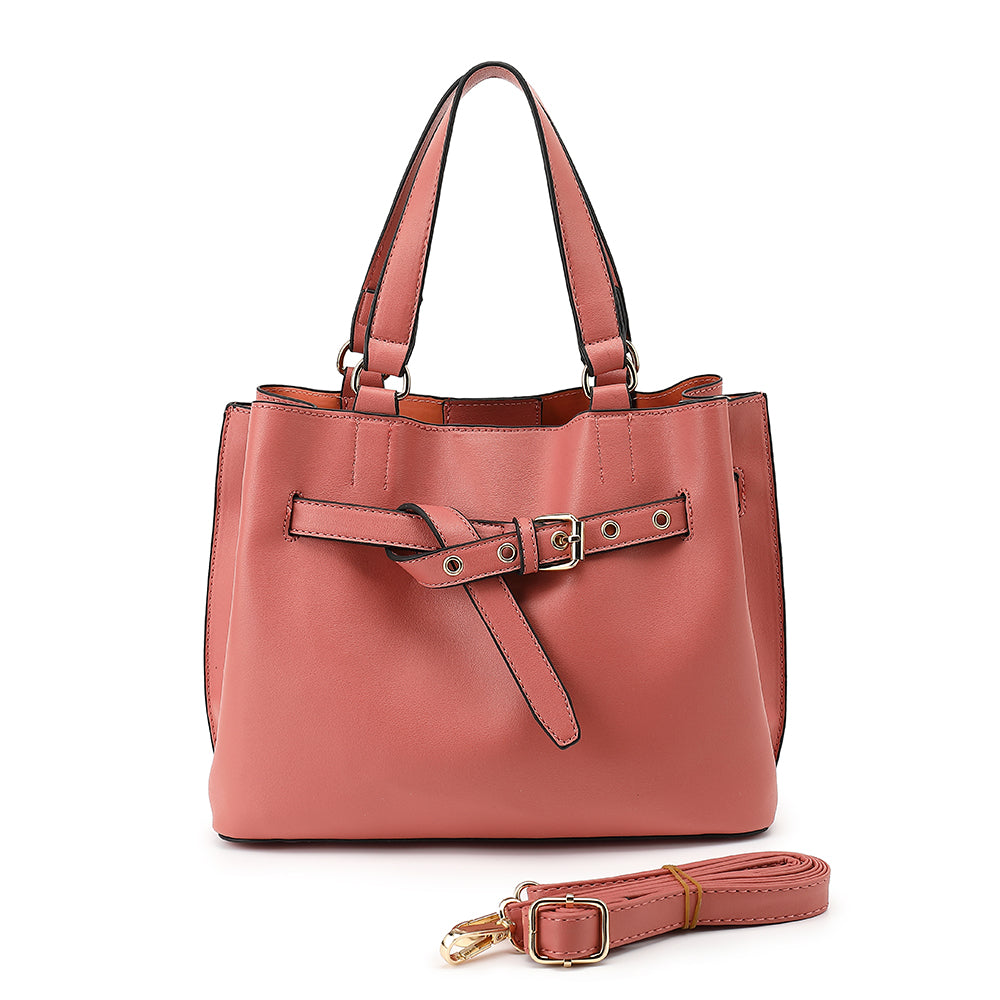 Triple Compartment Belted Satchel