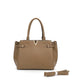 Double Handle Satchel with V Hardware